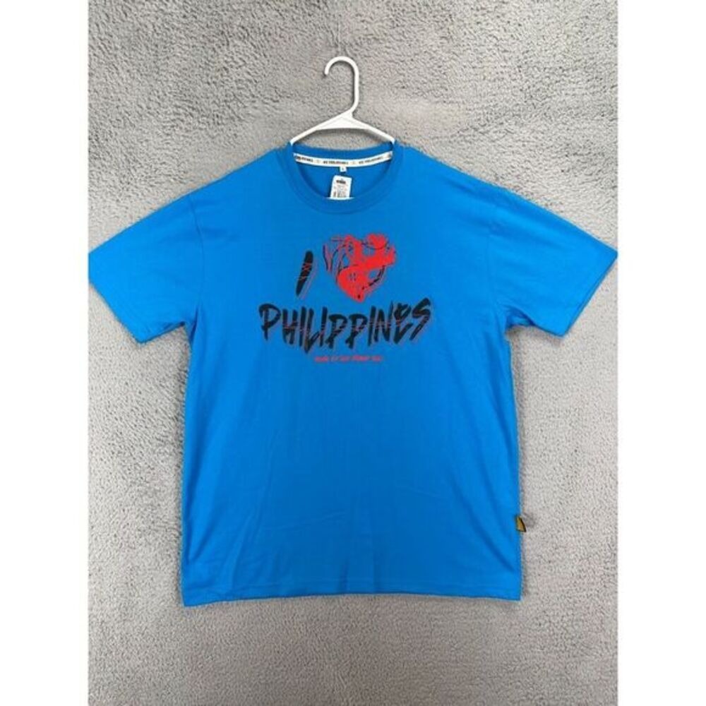 Kultura Shirt Adult Large L Blue I Heart Philippines Tee Short Sleeve Mens NEW